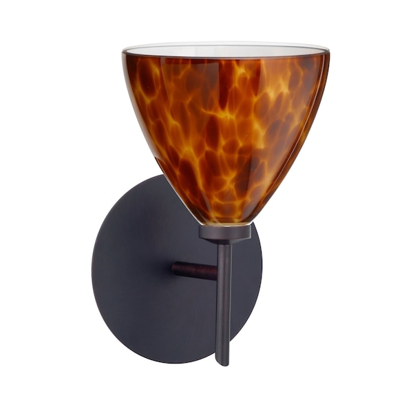 Besa Lighting Mia Mini Sconce, Amber Cloud, Bronze Finish, 1x40W Halogen 1SW-177918-BR - main